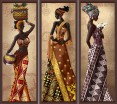 Три африканки комплект из трех картин 20*55 см - Арт-Декор. Продажа художественных изделий оптом и розницу