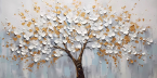  Бело-золотое дерево. 130*70 см с дорисовкой и поталью - Арт-Декор. Продажа художественных изделий оптом и розницу