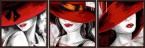 Красные шляпы  к-т из трех картин 30*30 см - Арт-Декор. Продажа художественных изделий оптом и розницу