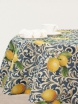 Лимоны в вазе синий фон Скатерть круг д180 см н/р - Арт-Декор. Продажа художественных изделий оптом и розницу