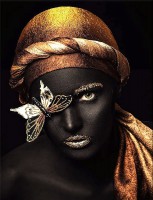 Декобокс  Африканка с бабочкой 39*50 см (с поталью) - Арт-Декор. Продажа художественных изделий оптом и розницу
