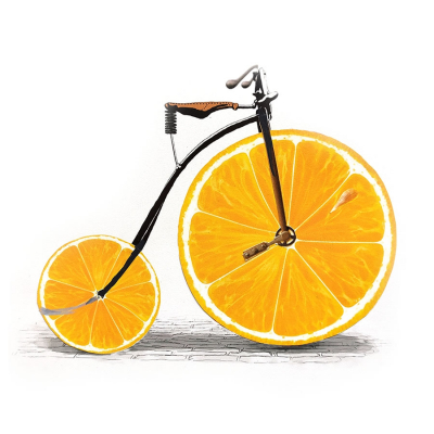 Декобокс. Мандариновый велосипед 33*33 см - Арт-Декор. Продажа художественных изделий оптом и розницу
