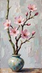 Сакура в вазе 50*70см с дорисовкой - Арт-Декор. Продажа художественных изделий оптом и розницу