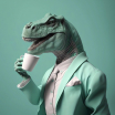 Декобокс. Динозавр в костюме 40*50см - Арт-Декор. Продажа художественных изделий оптом и розницу