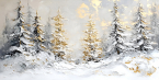 Зимний лес 60*90см с поталью и дорисовкой - Арт-Декор. Продажа художественных изделий оптом и розницу