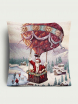 Дед Мороз на воздушном шаре Наволочка 45х45 см люрекс серебро - Арт-Декор. Продажа художественных изделий оптом и розницу