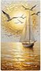 Парусник и чайки 50*70 см с дорисовкой и поталью - Арт-Декор. Продажа художественных изделий оптом и розницу