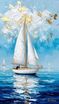 Парусник в море 50*70 см с дорисовкой и поталью - Арт-Декор. Продажа художественных изделий оптом и розницу