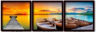 Глянцевый постер Пирс с лодками комплект из трех картин 40*40см - Арт-Декор. Продажа художественных изделий оптом и розницу