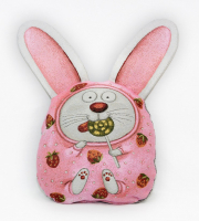 Розовый заяц подушка 35x30см - Арт-Декор. Продажа художественных изделий оптом и розницу