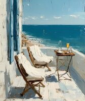 Берег. Балкон 60*90см с дорисовкой - Арт-Декор. Продажа художественных изделий оптом и розницу