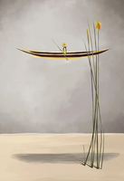 Лодочник и камыш 30*40см с поталью - Арт-Декор. Продажа художественных изделий оптом и розницу