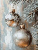 Елочные шары 4 25*25 с блестками и дорисовкой - Арт-Декор. Продажа художественных изделий оптом и розницу