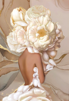 Декобокс. Девушка с цветами 2 60*90см (с поталью) - Арт-Декор. Продажа художественных изделий оптом и розницу