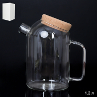 Чайник заварочный 1200 мл с ситом и пробковой крышкой - Арт-Декор. Продажа художественных изделий оптом и розницу