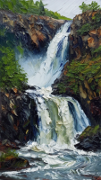 Водопад 50*70см с дорисовкой - Арт-Декор. Продажа художественных изделий оптом и розницу