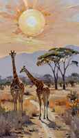 Жирафы 50*70см с дорисовкой - Арт-Декор. Продажа художественных изделий оптом и розницу