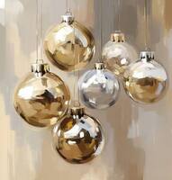 Елочные шары 2 25*25 с блестками и дорисовкой - Арт-Декор. Продажа художественных изделий оптом и розницу