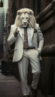 Декобокс. Белый лев в городе 50*70см  - Арт-Декор. Продажа художественных изделий оптом и розницу