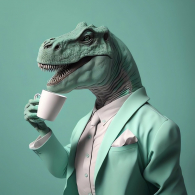 Декобокс. Динозавр в костюме 60*90см - Арт-Декор. Продажа художественных изделий оптом и розницу