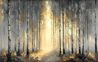 Березовая роща 2 60*90см с поталью и дорисовкой - Арт-Декор. Продажа художественных изделий оптом и розницу