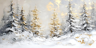 Зимний лес 60*90см с поталью и дорисовкой - Арт-Декор. Продажа художественных изделий оптом и розницу