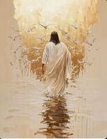 Идущий по воде 30*40см с поталью - Арт-Декор. Продажа художественных изделий оптом и розницу