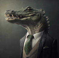 Декобокс. Крокодил в костюме 40*50см - Арт-Декор. Продажа художественных изделий оптом и розницу