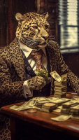 Декобокс. Леопард миллионер 50*70см - Арт-Декор. Продажа художественных изделий оптом и розницу