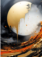 Лунная абстракция 2 30*40см с поталью - Арт-Декор. Продажа художественных изделий оптом и розницу