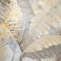 Тропические листья 80*80 см с дорисовкой и поталью - Арт-Декор. Продажа художественных изделий оптом и розницу