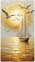 Парусник и чайки 30*40см с поталью - Арт-Декор. Продажа художественных изделий оптом и розницу