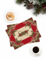 Рождественское кружево Красный Комплект салфеток 2шт 35х45 см  - Арт-Декор. Продажа художественных изделий оптом и розницу