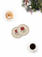 Маки и лаванда Комплект салфеток 2шт круг д24 см  - Арт-Декор. Продажа художественных изделий оптом и розницу