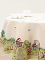 Первоклашки кролики Скатерть круг д165 см  - Арт-Декор. Продажа художественных изделий оптом и розницу