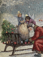 Эльфы и Дед Мороз 45:45см  - Арт-Декор. Продажа художественных изделий оптом и розницу
