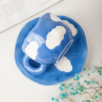 Чайная пара Белые облака в синем небе 300мл - Арт-Декор. Продажа художественных изделий оптом и розницу
