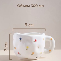Чайная пара керамическая Маленькие цветочки на белом 300мл - Арт-Декор. Продажа художественных изделий оптом и розницу