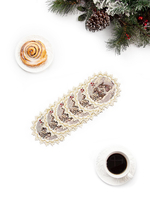 Лесные друзья у кормушки Комплект салфеток 6шт д11 см тесьма золото - Арт-Декор. Продажа художественных изделий оптом и розницу