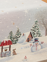 Олененок с птичкой Снеговик Салфетка 44х140 см  - Арт-Декор. Продажа художественных изделий оптом и розницу
