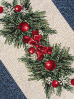 Рождественское кружево Синий Салфетка 44х140 см  - Арт-Декор. Продажа художественных изделий оптом и розницу