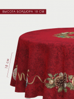 Венок из нобилиса красный фон Скатерть круг д160 см  - Арт-Декор. Продажа художественных изделий оптом и розницу