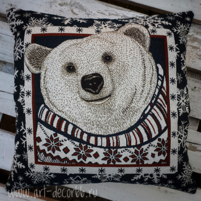 Чехол гобеленовый Снежинка Белый медведь (45, 45) - Арт-Декор. Продажа художественных изделий оптом и розницу
