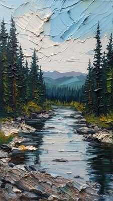 Река 50*70см с дорисовкой - Арт-Декор. Продажа художественных изделий оптом и розницу