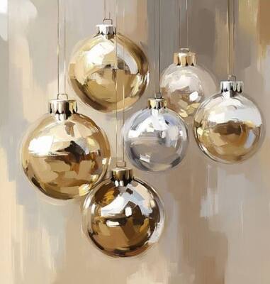 Новогодние шары 2 30*30 с поталью - Арт-Декор. Продажа художественных изделий оптом и розницу