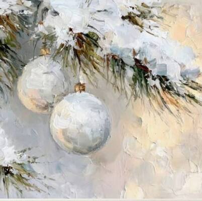 Елочные шары 3 25*25 с блестками и дорисовкой - Арт-Декор. Продажа художественных изделий оптом и розницу