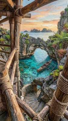 Райские острова 3 50*70 см с дорисовкой - Арт-Декор. Продажа художественных изделий оптом и розницу