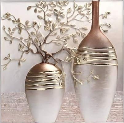 Элегантные вазы с листьями 30*30 с поталью - Арт-Декор. Продажа художественных изделий оптом и розницу