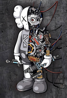 Декобокс. KAWS робот 50*70см с поталью - Арт-Декор. Продажа художественных изделий оптом и розницу