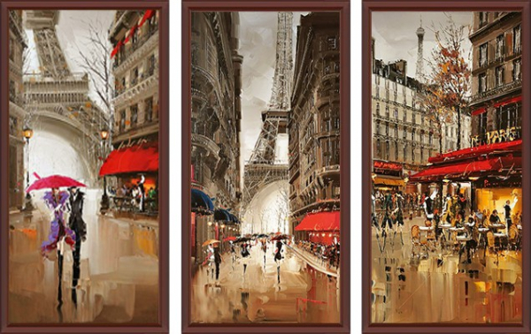 Париж (ретро) к-т из трех картин 20*40 см - Арт-Декор. Продажа художественных изделий оптом и розницу